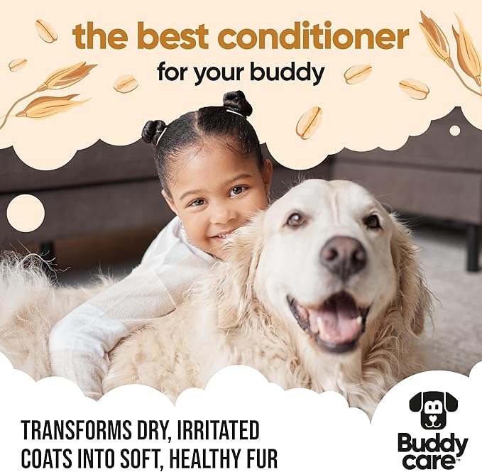 Oatmeal Dog Conditioner (16.90oz) Made with Aloe Vera, Argan Oil & Pro Vitamin B5 to Detangle Matted Coats & Relieve Sensitive & Itchy Skin, Suitable for Puppies from 8 Weeks, Vegan