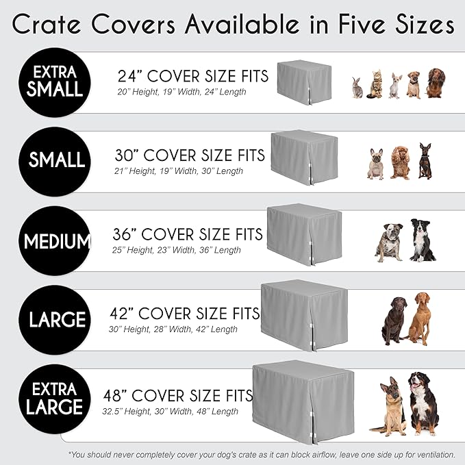Sweet Jojo Designs 42in. Medium/Large Dog Crate Cover (Bones and Paw Prints) Pet Cage, Kennel Covers (Modern, Cartoon, Doggy, Puppy, Neutral, Paws Print, Whimsical, Brown, Tan, Grey, Taupe and White)