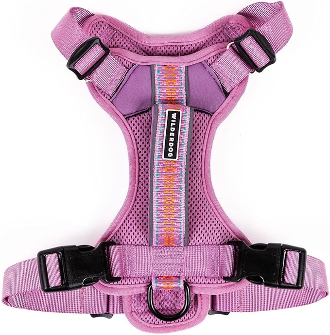 Wilderdog Lightweight Dog Harness with Reflective Straps - Large - Lilac