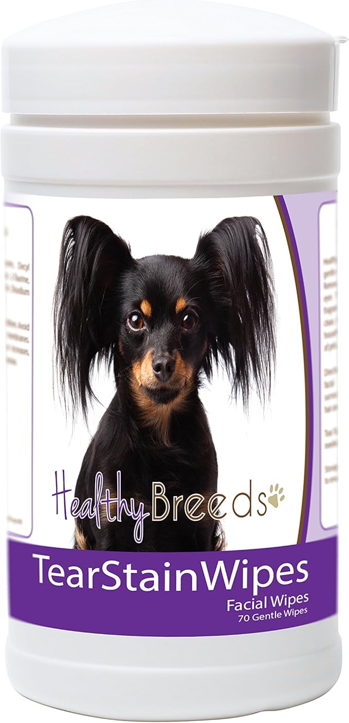 Healthy Breeds Russian Toy Terrier Tear Stain Wipes 70 Count
