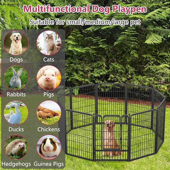 Dog Playpen 40" Height 30 Panels Portable Dog Fence Outdoor for Yard Puppy Playpen Indoor Dog Pen Outdoor for Medium/Small Dogs, Heavy Duty Pet Playpen Dog Kennel for RV, Camping, Yard