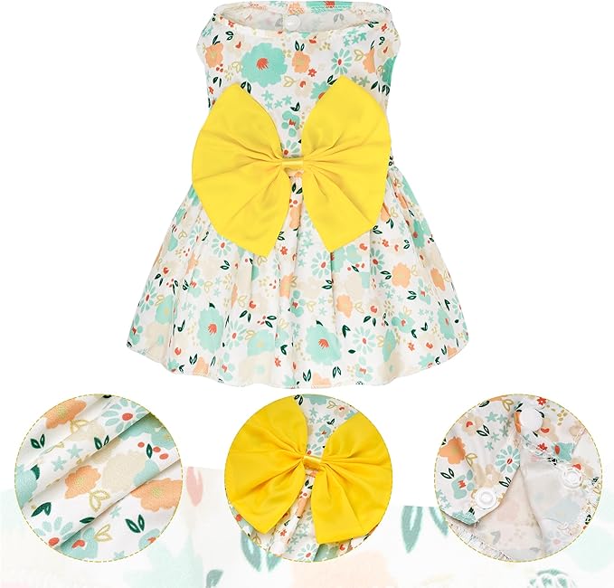 choyaxo Floral Dog Dress Cute Dog Skirt Pet Dress Summer Pet Clothes for Puppy Small Cats