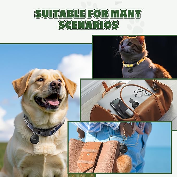 Dog Collar with Tracker GPS - Unlimited Range/Tracking Device/Lost Mode for Dogs Adjustable Size Smart Collar Set - Works with Apple Find My (iOS only)