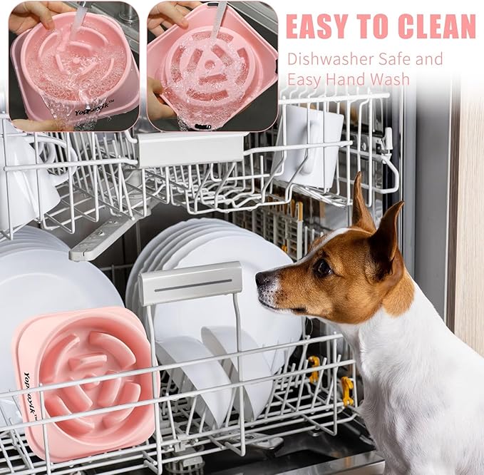 Slow Feeder Dog Bowls for Healthy Eating, Non-Slip and Anti-Choking Design, Reduces Bloating & Overeating for Small & Medium Dogs and Cats, Easy to Clean