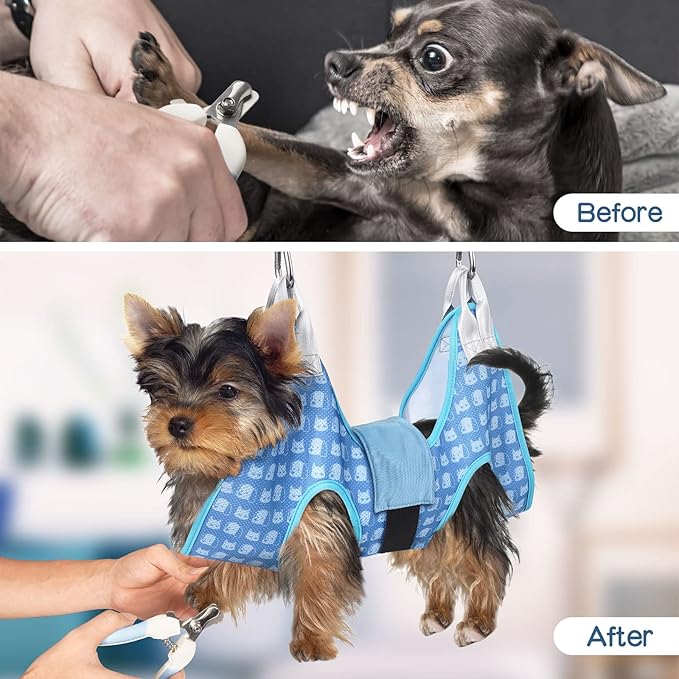 Dog Grooming Hammock Harness, Pet Grooming Hammock for Cats & Dogs, Dog Sling for Nail Clipping/Trimming