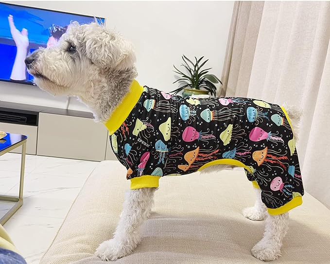 XPUDAC Dog Pajamas Clothes for Small Dogs Boy Girl, Doggie Pjs Puppy Onesies Outfits Pet Clothes Christmas Pajamas, 4 Styles(Animal, Large)