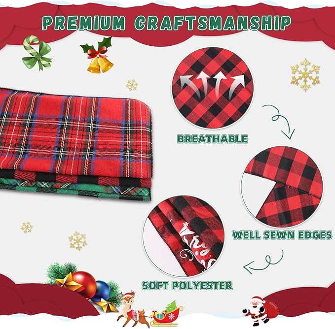 4 Pack Merry Christmas Dog Bandanas Classic Stylish Plaid Xmas Dog Christma Bandana Pet Scarf Bibs Gift Set Dogs Bandanas Christmas for Small Medium Large Puppy Pets