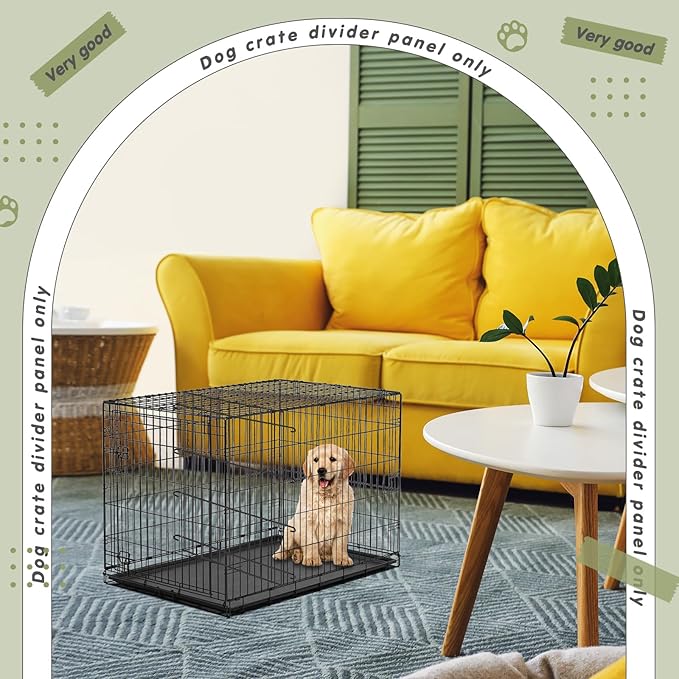 Tandefio 2 Pcs Dog Crate Divider Panel Metal Pets Divider Panel Dog Crate for Pets(24 Inches)