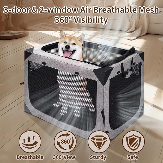 Dog Crate,36x25x25 Inch Large Dog Crate for Large or Medium Dogs, Portable and Foldable Design of Dog Cage, Perfect for Travel