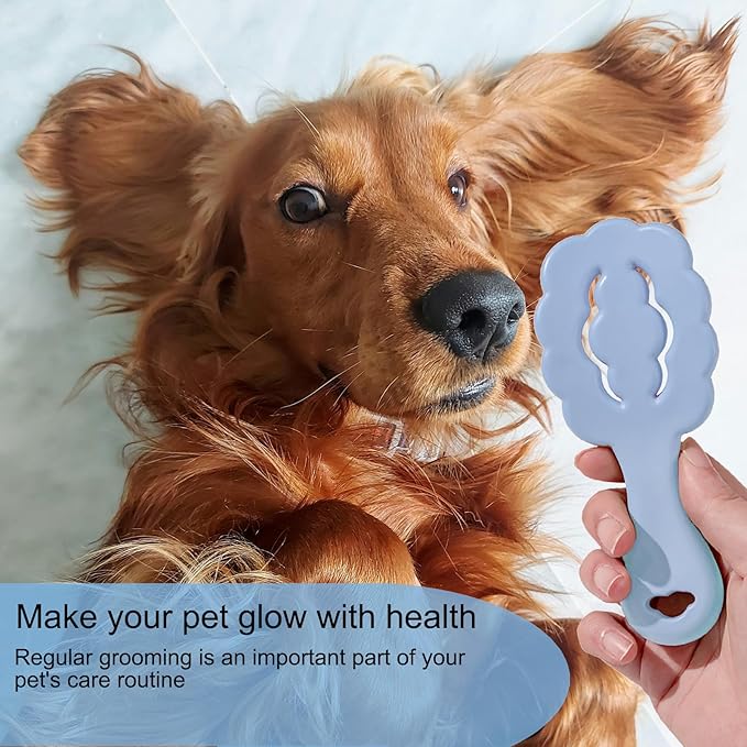 Cloud Shape Small Dog Grooming Brush - Soft Bristle Brush for Gentle Detangling & Massage - Ideal for Maltese, Shih Tzus, Yorkies, and Puppies - Portable & Durable Design, Blue