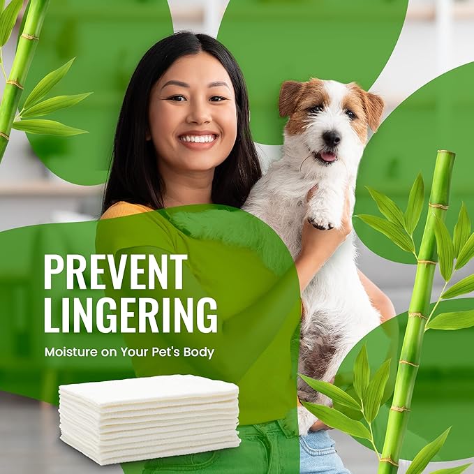 Bamboo Pet Towel 10 PCS - Reusable Bamboo Paper Towels for Dogs, Cats and Other Pets are Machine Washable Up to 5 Times | Disposable Pet Wipes for Drying and Cleaning Dirty Pets