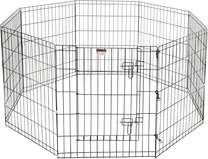 Pet Trex 24" Exercise Playpen for Dogs Eight 24" x 30" High Panels with Gate