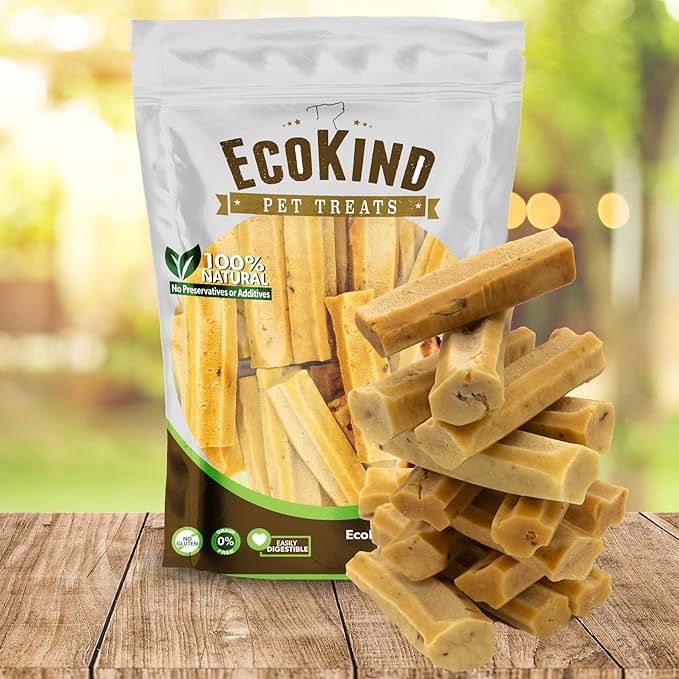 EcoKind Premium Gold Yak Cheese Himalayan Dog Chews, Dog Treats Large Breed, All Natural, High Protein Dog Chew, Bacon, Large - 20+ Chews (5 lbs)