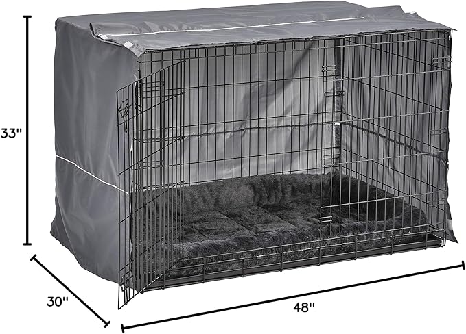 New World Pet Products New World Double Door Dog Crate Kit Includes One Two-Door Crate, Matching Gray Bed & Gray Crate Cover, 48-Inch Kit Ideal for X-Large Dog Breeds