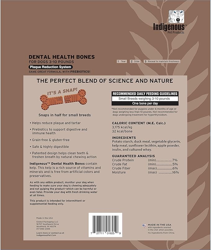 Indigenous Dental Health Bones — Duck and Apple Flavor Mini 13oz