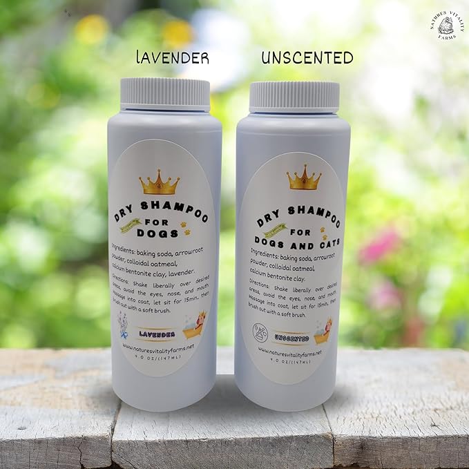 U.S.A. Dry Dog Shampoo - Natural Deodorizing Powder - Itchy Sensitive Skin Allergies - Stinky Odors - Waterless for Cats (Unscented)