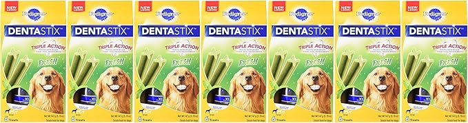 PEDIGREE DENTASTIX Fresh Dogs Treats, Large, 6 Count (Pack of 14)