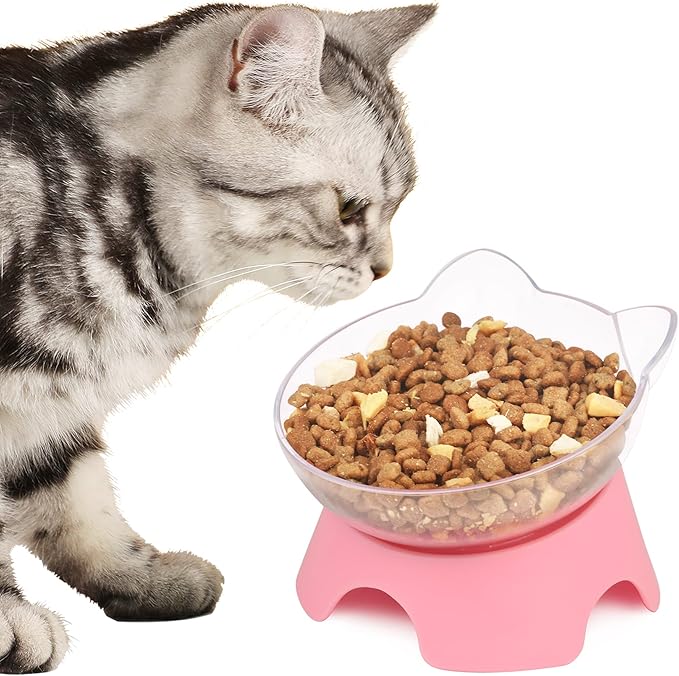 MILIFUN Raised Cat Food Bowls with Stand, Cat Dishes for Food or Water, Tilted Bowl, Pet Dish with Stand