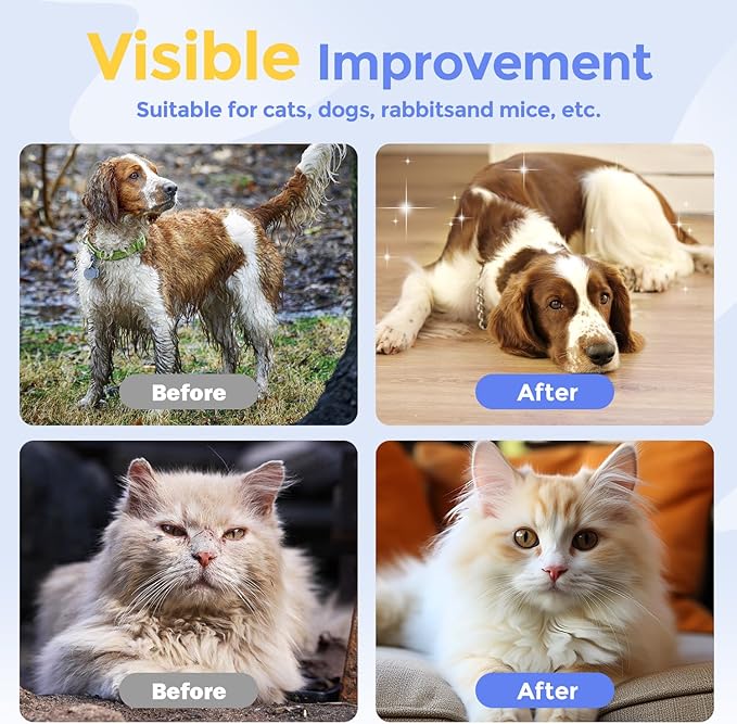 Pet Cleaning Glove Wipes for Dogs & Cats, Hypoallergenic Deodorizing Disposable No-Rinse Grooming Wipes, Extra Thick Bathing Wipes,Perfect for Pet Dry Cleaning,Daily Care and Travel,6 pcs