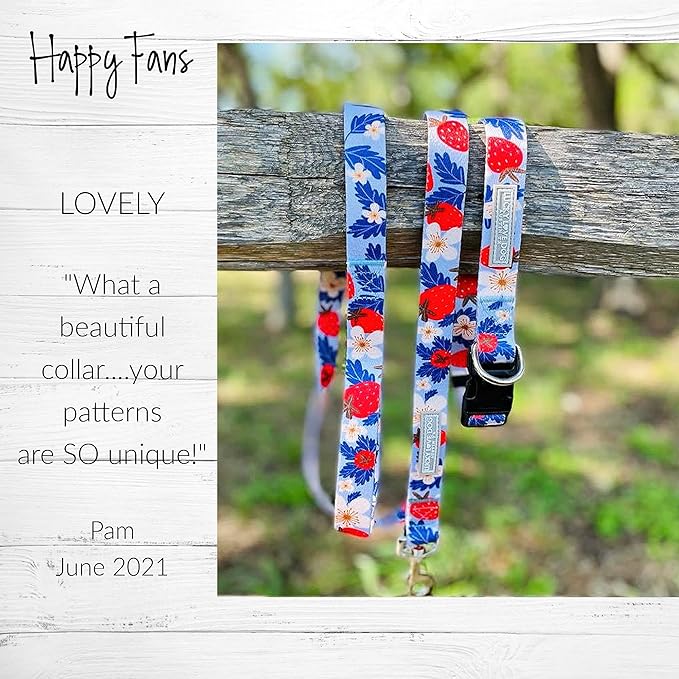 Lucky Love Dog Collars, Strawberry Cute Girl Dog Collar, Small Dog Collars for Females, Part of Purchase Donated to Rescue (Small, Sweet Berry, Collar)