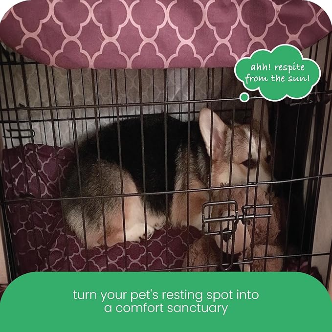 Molly Mutt Royals Dog Crate Cover, 100% Cotton Canvas Cover with 2 Roll-Up Panels, Ideal for Dog or Cat Crate, Durable, Washable, and Free of Harmful Chemicals, 36" x 24" x 27"