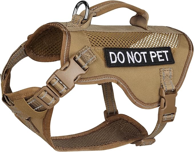 Tactical Dog Harness for Small Dogs, Breathable Mesh Dog Vest Tactical Puppy Harness with Handle, Reflective Military Dog Vests Harness for Outdoor Training Walking
