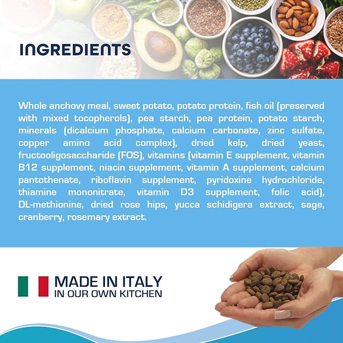 Forza10 Legend Sensitive Skin Dog Food, Grain Free Dry Dog Food for Sensitive Skin with Curative Herbs, Wild Caught Anchovy Flavor Allergy Dog Food, for Adult Dogs, Pack of 1 (15 Pounds)