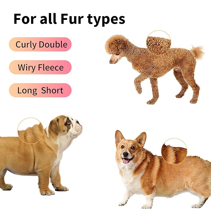 2-in-1 Dogs Self Cleaning Slicker Brush, Cat Undercoat Rake,Shedding Grooming Tool Planet Hair Removal Comb for Long Short Hair Breeds