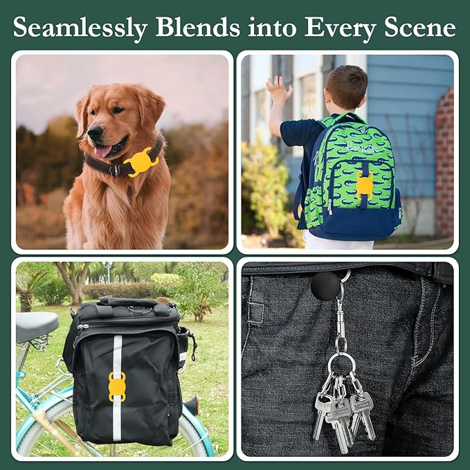 Dog Location Tracker, Waterproof Pet Tracker, MFi Certificated Tracking Device, Bluetooth with Collar Holder, No Monthly Fee, Works with Find My, Not GPS Tracker (iOS Only) (Orange)