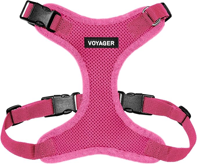 Voyager Step-in Lock Pet Harness - All Weather Mesh, Adjustable Step in Harness for Cats and Dogs by Best Pet Supplies - Fuchsia, S