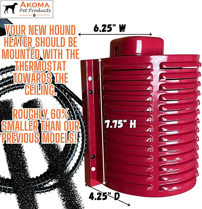 by Akoma Pet Products | 400w Dog House Furnace with 10 Foot Cord | Installs in Minutes | Safe - Dry Heat | Won't Burn Pets