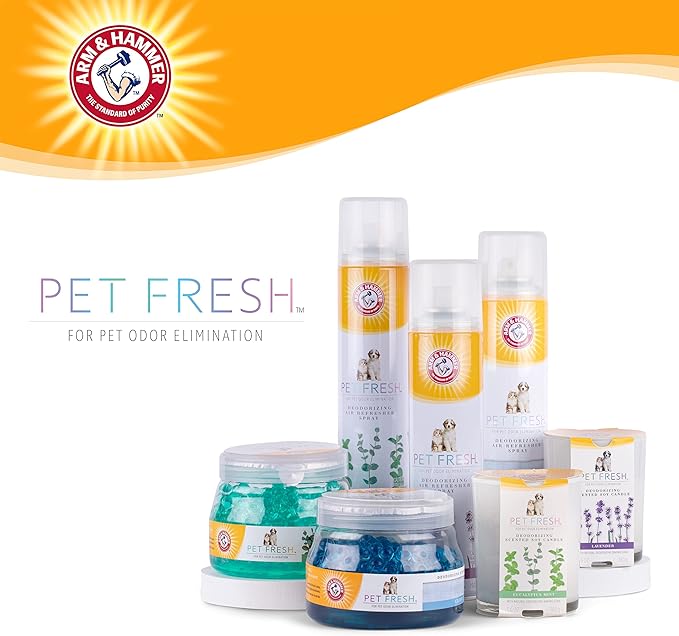 Arm & Hammer Pet Fresh Deodorizing Scented Gel Pearls | 12 oz Pet Odor Neutralizing Gel Beads with Arm & Hammer Baking Soda | Air Freshener Odor Eliminator in Eucalyptus Mint Scent