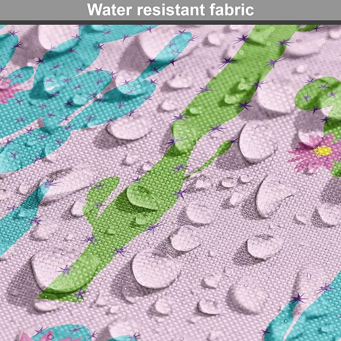 Lunarable Succulent Dog Crate Cover, Pastel Cactus Plants Flowering Desert Botany Foliage in, Easy to Use Pet Kennel Cover for Medium Large Dogs, 36 Inch, Pale Pink Sky Blue Green