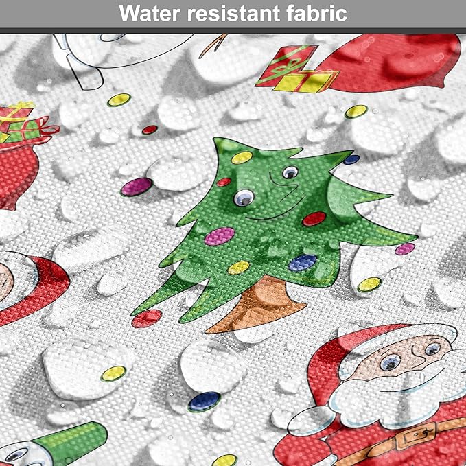 Ambesonne Christmas Dog Crate Cover, Xmas Santa Claus Tree on Colorful Polka Dot Backdrop Surprise Boxes Art, Easy to Use Pet Kennel Cover for Cats & Medium Dogs, 30 Inch, Green and Red