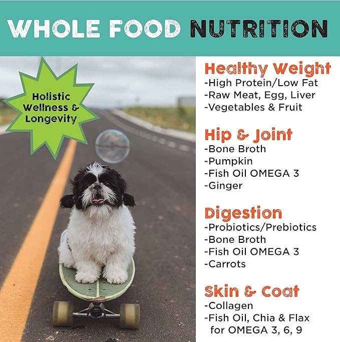 Nature's Diet Simply Raw® Freeze-Dried Raw Whole Food Meal - Makes 18 Lbs Fresh Raw Food with Muscle, Organ, Bone Broth, Whole Egg, Superfoods, Fish Oil Omega 3, 6, 9, Probiotics & Prebiotics (Beef)