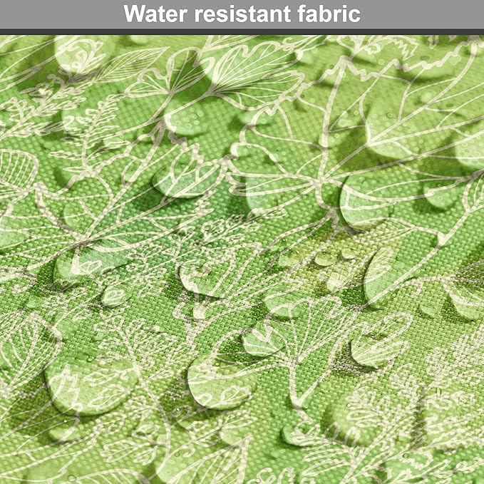 Lunarable Green Dog Crate Cover, Line Art Style Flourish Pattern on Green Tone Backdrop Ornate Victorian, Easy to Use Pet Kennel Cover for Cats & Medium Dogs, 30 Inch, Apple Green Pale Yellow