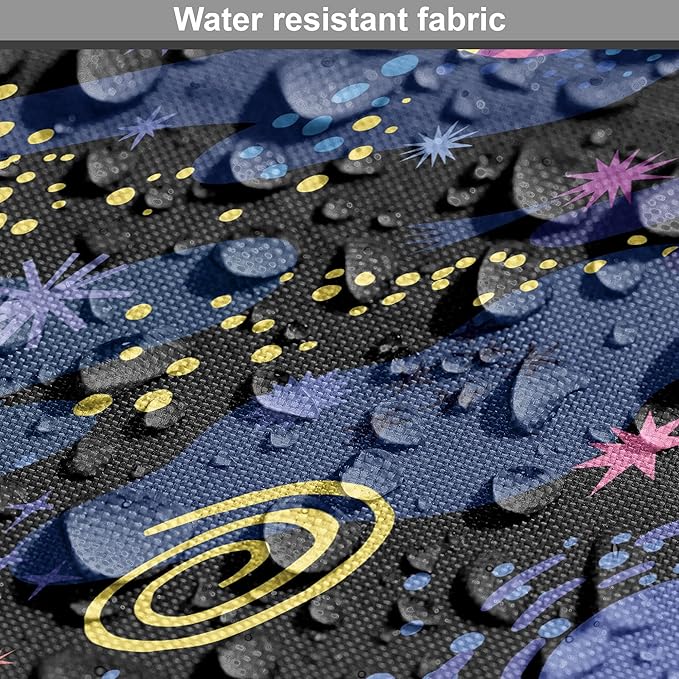 Ambesonne Galaxy Dog Crate Cover, Outer Space Planets Cosmic Journey Milky Way Zodiac Moon Doodle, Easy to Use Pet Kennel Cover for Medium Large Dogs, 42 Inch, Blue Pink