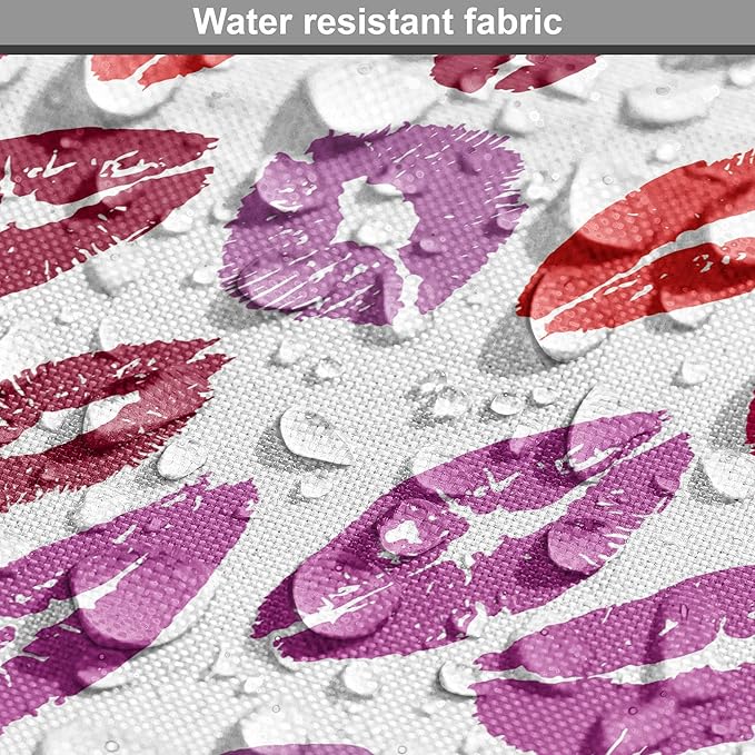 Lunarable Kiss Dog Crate Cover, Fun Colorful Design Lipsticks Kisses Fashion Illustration Print Artwork, Easy to Use Pet Kennel Cover for Medium Large Dogs, 18 Inch, Fuchsia and Raspberry