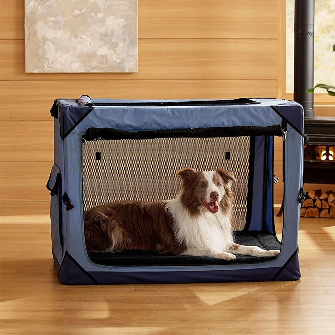 Bedsure Washable Dog Crate Bed for Large Dogs, Reversible Foam Floor Dog Mat, Lightweight Travel Flat Pet Beds for Indoor & Outdoor Dogs (41" x 28", Black)