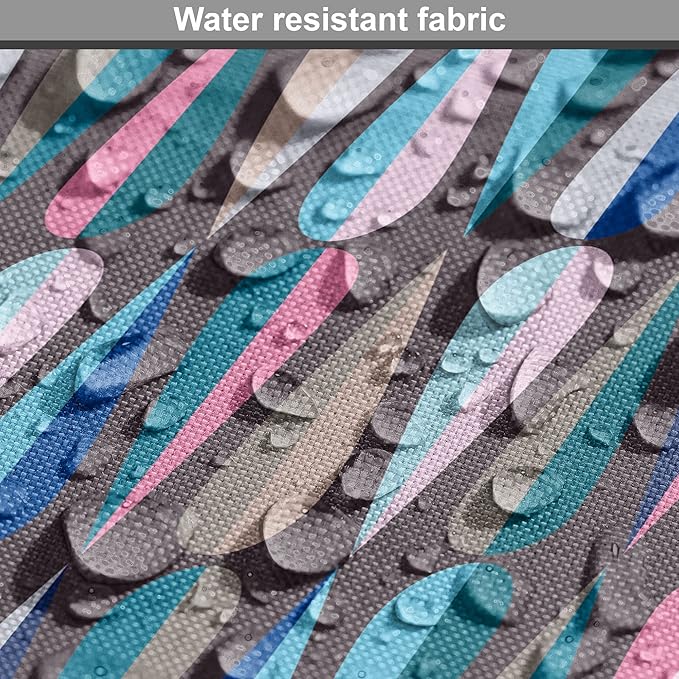 Ambesonne Mid Century Dog Crate Cover, Modern Style Retro Pattern Droplet Shapes Mosaic in Tones, Easy to Use Pet Kennel Cover for Cats & Medium Dogs, 24 Inch, Taupe Blue