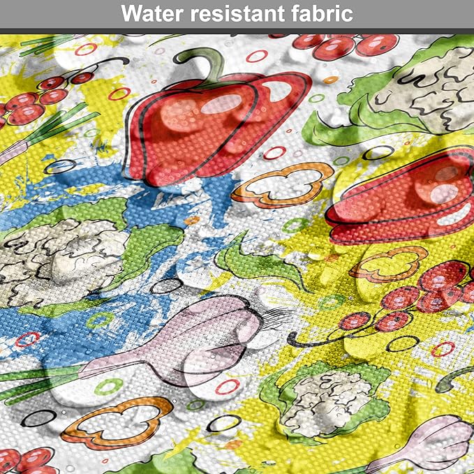 Lunarable Vegetables Dog Crate Cover, Ornate Food Garlic Pepper Cauliflower Delicious Plants Image, Easy to Use Pet Kennel Cover for Cats & Medium Dogs, 30 Inch, Lime Green Yellow