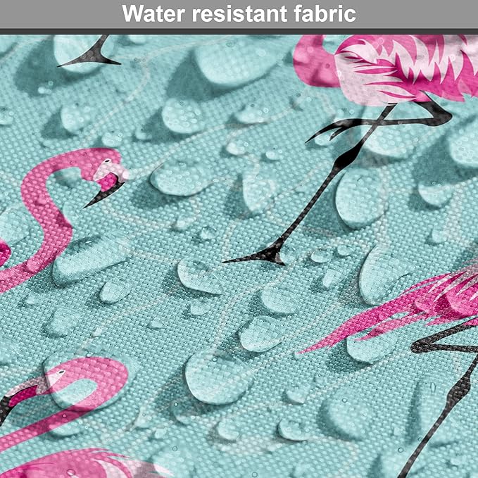 Lunarable Turquoise Dog Crate Cover, Repetitive Pink Flamingos on Wavy Water Background Vivid Colors Graphic, Easy to Use Pet Kennel Cover for Medium Large Dogs, 36 Inch, Pink Seafoam