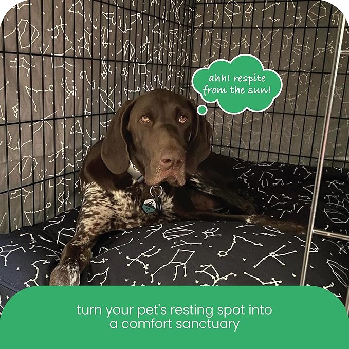 Molly Mutt Rocketman Dog Crate Cover, 100% Cotton Canvas Cover with 2 Roll-Up Panels, Ideal for Dog or Cat Crate, Durable, Washable, and Free of Harmful Chemicals, 36" x 24" x 27"