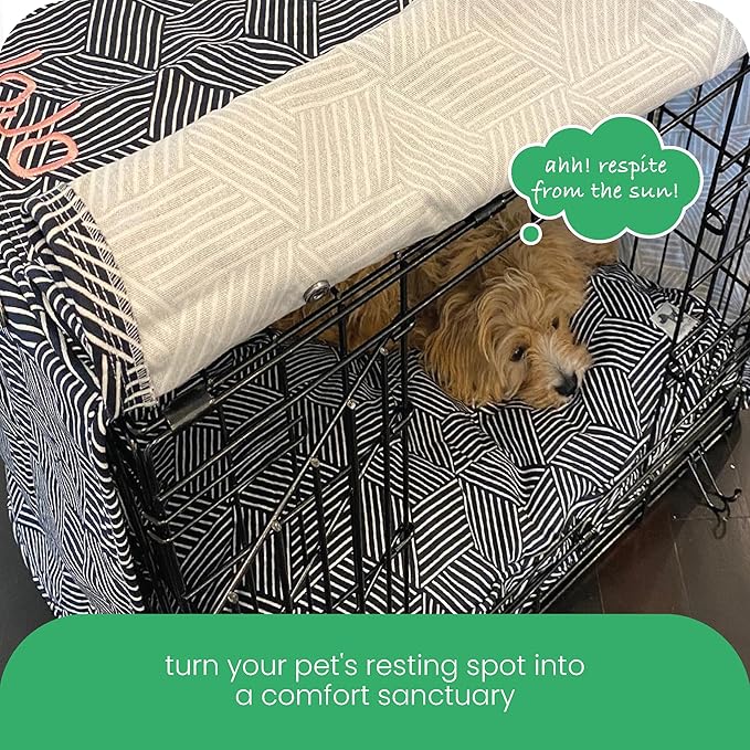 Molly Mutt Rough Gem Dog Crate Cover, 100% Cotton Canvas Cover with 2 Roll-Up Panels, Ideal for Dog or Cat Crate, Durable, Washable, and Free of Harmful Chemicals, 24" x 18" x 21"