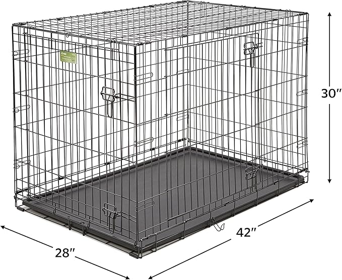 MidWest Homes for Pets iCrate Dog Crate Starter Kit 42-Inch Dog Crate Kit Ideal for Large Dog Breeds (Weighing 71-90 Pounds) Includes Dog Crate, Pet Bed, 2 Dog Bowls & Dog Crate Cover