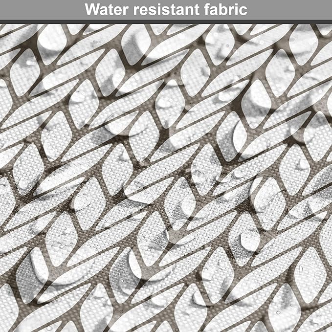 Lunarable Taupe and White Dog Crate Cover, Traditional Nordic Design with Geometric Motifs in Vertical Order, Easy to Use Pet Kennel Cover for Cats & Medium Dogs, 30 Inch, White Taupe