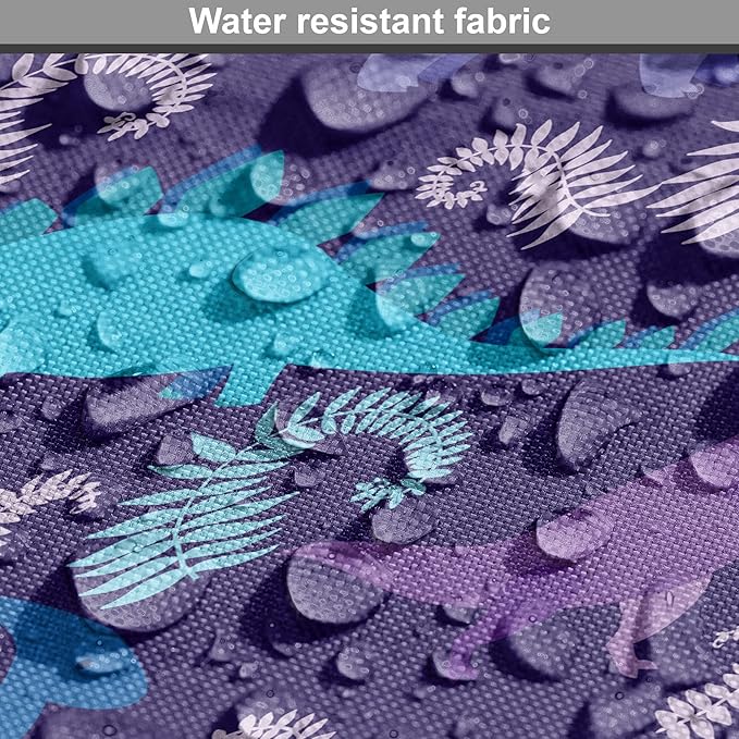 Lunarable Jurassic Dog Crate Cover, Abstract Cartoon Dinosaur Pattern Ferns Caricature Style Creatures Prehistoric, Easy to Use Pet Kennel Cover for Cats & Medium Dogs, 30 Inch, Blue Purple