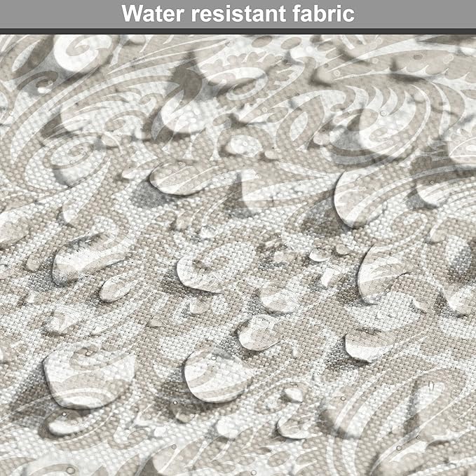 Lunarable Traditional Dog Crate Cover, Orient Paisleys Swirled Leaves Oriental Culture Inspirations Print, Easy to Use Pet Kennel Cover for Medium Large Dogs, 42 Inch, Warm Taupe and White