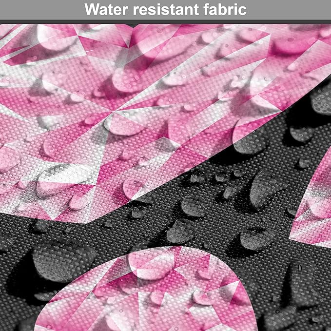 Ambesonne Diamonds Dog Crate Cover, Romantic Pink Heart Stones on Black Background Valentines Day Theme, Easy to Use Pet Kennel Cover for Medium Large Dogs, 42 Inch, Pink Black