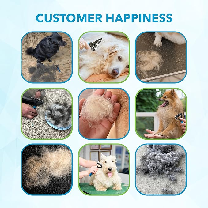 BOSHEL Dematting Comb for Dogs - Undercoat Rake for Dogs, Cat Deshedding Tool, Rake Brush Dematting Tool, Dog Undercoat Brush, Dematting Comb for Cats, Dog Hair Mat Remover, Dematting Brush for Pets